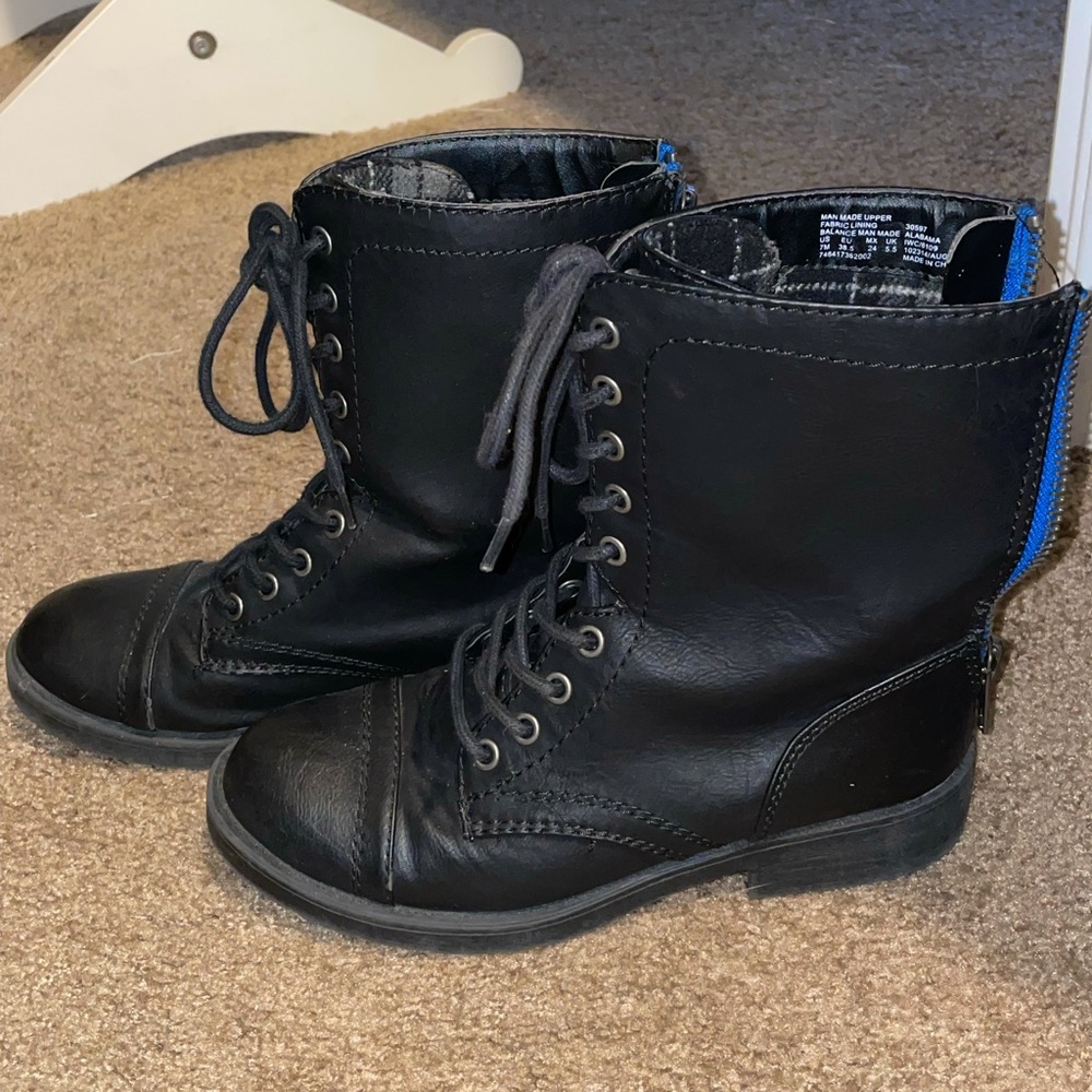 Black combat boots